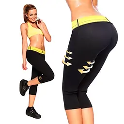 Бриджі для фітнесу Hot Shapers чорні з жовтою вставкою розмір S M L XL матеріал Neotex - мініатюра 2