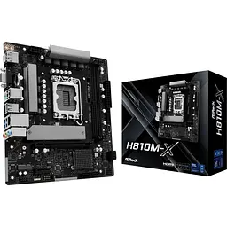 Материнська плата AsRock H810M-X (1851/H810, 2xDDR5, PCIex16, HDMI/DP/VGA, 4xSATA, M.2, 2.5Glan, 7.1ch, mATX) (H810M-X)