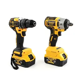 Набір інструментів DeWalt 2 в 1 шуруповерт ударний гайковерт із кейсом та акумуляторами 48 Вт Жовто чорний - мініатюра 2