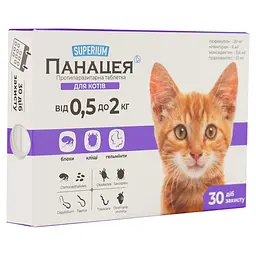 Протипаразитарні пігулки Superium Панацея для котів 0.5-2 кг 1 шт. - мініатюра 3