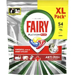 Капсули для посудомийних машин Fairy Platinum Plus Все-в-1, 54 шт.