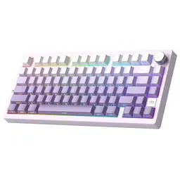 Клавіатура Клавіатура MageGee Light 75 RGB Фіолетовий Bird Switch Wireless (6971969728813) Білий/Фіолетовий