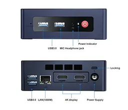 Неттоп Beelink Mini S Black Celeron N5095 8Gb DDR4 256Gb SSD M.2 1x2.5" GLan 4xUSB 3.2 2xHDMI Windows 11 Pro кріплення VESA у комплекті (BLMSN50908256BK_W6) - мініатюра 3