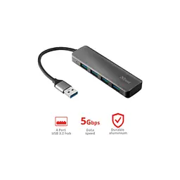Концентратор Halyx 4-Port USB-A 3.2 Grey Trust (24947_TRUST) - мініатюра 8