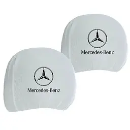 Чохли для підголівників Універсальні Mercedes Білі 2 шт