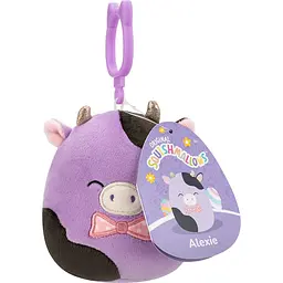 М'яка іграшка на кліпсі Squishmallows Корівка Олексі 9 см (SQCP00463) - мініатюра 2
