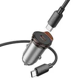 АЗП Hoco NZ16 Rigorous PD30W (1USB-C) + кабель Type-C to Type-C Metal grey - мініатюра 5