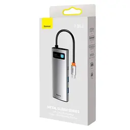 USB-хаб Baseus Metal Gleam Series 7-Port (Type-C to HDXiaomi4K@60Hz*1+USB3.0*3+PD*1+SD/TF*1) B00030708811-00 Grey - мініатюра 2