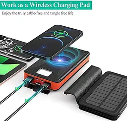 Сонячний зарядний пристрій Solar panel (5 панелей по 8W) VerWireless Charging 20000mAh (PN-W09) - мініатюра 3