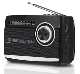 Радіоприймач 1.0 Real-El X-510 Black, 3 Вт, пластиковий корпус, FM/AM/SW, USB, SD/microSD, акумулятор, ліхтарик - мініатюра 2