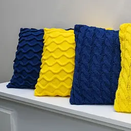 Подушка декоративна Прованс Хвилі, 33х33 см, синій (27422) - мініатюра 3