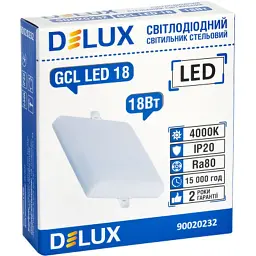 Світильник Delux LED 18_4000К 18Вт 230В SQUARE (90020232) - мініатюра 2