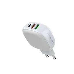 Адаптер мережевий LDNIO Type-C to Lightning Cable A3510Q |2USB/1Type-C, QC/PD, 3A/28.5W| - мініатюра 2