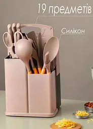 Багатофункціональний набір кухонного приладдя на підставці Good Idea із силікону з бамбуковою ручкою 19 предметів - мініатюра 6