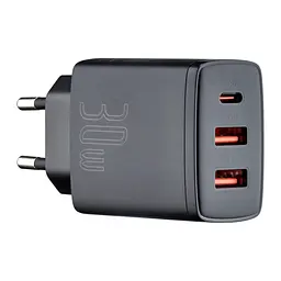 Мережевий зарядний пристрій Baseus Compact Quick Charger 2U + C 30W EU Чорний