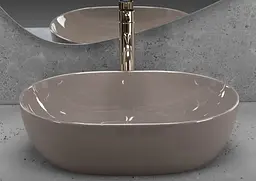 Умивальник Rea Lisa накладний 49x35 см beige shiny REA-U6380 - мініатюра 2