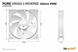 Комплект вентиляторів be quiet! PURE WINGS 3 120mm PWM Reverse 3 шт (BL136) - мініатюра 3