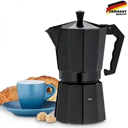 Кавоварка гейзерна KELA Italia 450 мл 9 чашок (10555) чорна - мініатюра 2