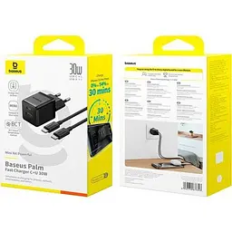Зарядний пристрій Baseus 1xUSB-C 30W + 1xUSB + cable USB-C to USB-C 60W 1.0m (P1011160A113-01) - мініатюра 4