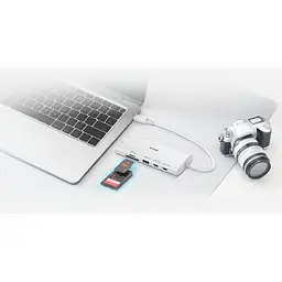 Концентратор D-Link USB-C 10-in-1 2xHDMI + 1xRJ45 1000Mbps + 2xUSB-C + USB 3.1 + USB 3.0 + SD + TF silver (DUP-A01) - мініатюра 4