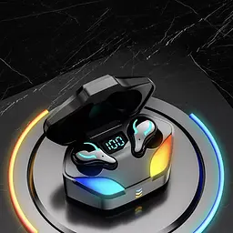 Ігрові бездротові навушники Bluetooth TWS X1 із зарядним кейсом, індикатором заряду і LED підсвічуванням - мініатюра 5