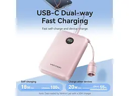 Зовнішній акумулятор (Power Bank) Vention 10000mAh 22.5W Beige (FKAN0-C) - мініатюра 7