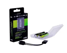 Акумулятор Verico AA USB Type-C 1700mAh 1.5V Li-ion * 2 (LoopEnergy) (1UDBT-A1WEA2-NN) - мініатюра 3
