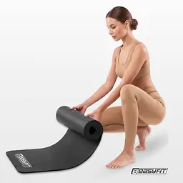 Килимок для фітнесу та йоги EasyFit NBR 8 мм чорний - мініатюра 2