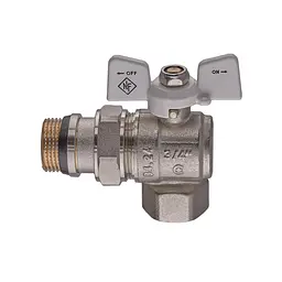 Кран кульовий з американкою Nolf Classic NFC.983-08-3/4" FM ГШМ кутовий "антипротікання" white NF3163 - мініатюра 4