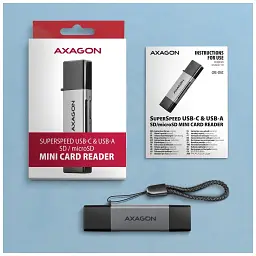 Зчитувач флеш-карт AXAGON USB-C + USB-A to SD/microSD 5Gbps gray (CRE-DAC) - мініатюра 8