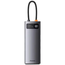 Перехідник HUB Baseus Metal Gleam Series 7-Port Clarity (Type-C to HDMI+USB3.0*3+PD+SD/TF) (B000307) Station Gray - мініатюра 2