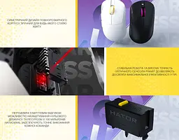 Ігрова миша HATOR HTM-731 Quasar3 Wireless ESports Gaming 12000dpi 35G White - мініатюра 7