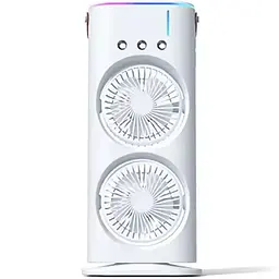 Настільний вентилятор F12 Spray Dual-Fan 2in1 з водяним охолодженням 1800mAh White