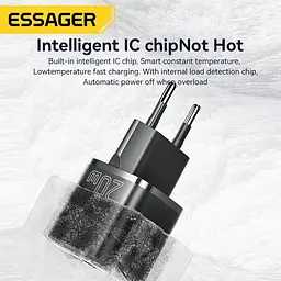 Зарядний пристрій Essager GaN mini Type C PD + USB QC3.0 20W - мініатюра 4