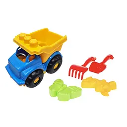 Дитяча машинка Самоскид "Тотошка" №2 Colorplast 0176(Blue) лопатка, грабельки, 2 пасочки