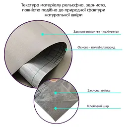Самоклеюча екошкіра в рулоні Sticker Wall 1.37x3mx0.5mm LIGHT GREY (D) SW-00001324 - мініатюра 3