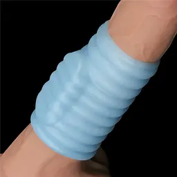 Насадка на пеніс з вібрацією Lovetoy Knights Ring Vibrating Wave 10 см блакитний - мініатюра 4