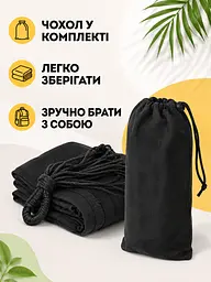 Підвісне крісло-гамак чорне 100×130 см до 150 кг з чохлом (49676045) - мініатюра 5