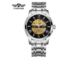 Чоловічий наручний годинник 8241 Silver-Black Forsining acs0031361 - мініатюра 2