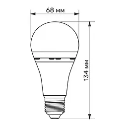 Лампочка TITANUM A68 9W E27 4000K 220V (TL-EMA68-09274) - мініатюра 3