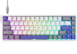 Клавіатура ігрова механічна AULA WIN-68 HE Max White-Blue Magnetic switch ENG/UKR