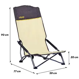 Крісло розкладне Uquip Sandy XL Sand/Grey (244043) - мініатюра 3