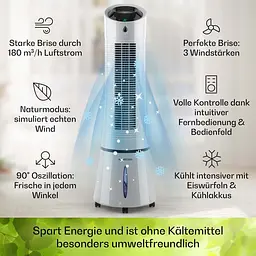Повітроохолоджувач Klarstein Skyscraper Ice 4-in-1 210 м3/г (10034651) - мініатюра 6
