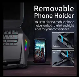 Охлаждающая подставка для ноутбука 15-21 дюймов Ice Coorel N10 RGB - мініатюра 8