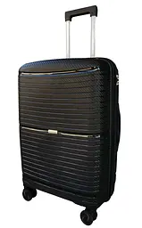 Валіза середня Carbon 65803 поліпропіленова з розширенням 64х43х28 см Чорна