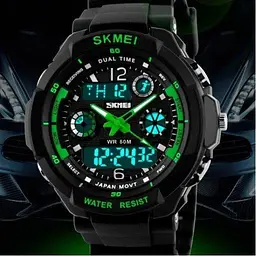 Годинник дитячий спортивний Skmei 1060 s-shock Зелений (2117869406) - мініатюра 2