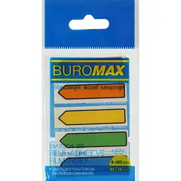 Закладки пластикові Buromax Neon з клейким шаром 45x12 мм 100 аркушів (BM.2304-98)