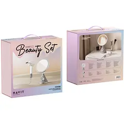 Набір Havit HDK88 Beauty Set 5 в 1 фен, дзеркало, зарядка, динамік (HV-HDK88-WHGY) - мініатюра 11