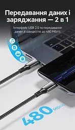 Кабель Vention CTKBAV USB-C - USB-C PD 100 Вт 1,2 м чорний (CTKBAV) - мініатюра 4