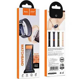 Ремінець Hoco WA25 Original series nylon strap для Apple watch 38/40/41mm Dynamic Royal Blue with Orange - мініатюра 2